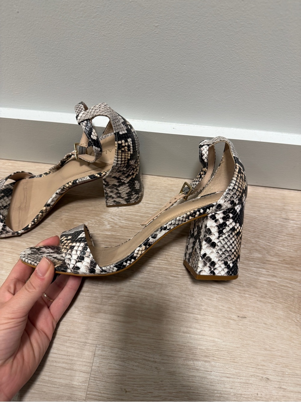 ALDO Snake-Print Block Heel Sandals